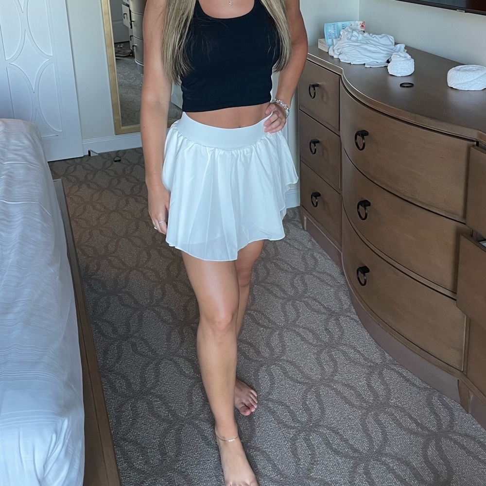 White tennis skirt